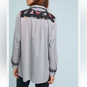 VILAGALLO Miller‎ Striped Button Down Blouse